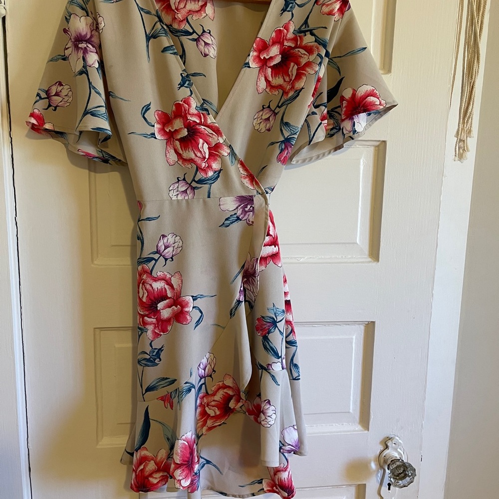 LUSH floral wrap dress